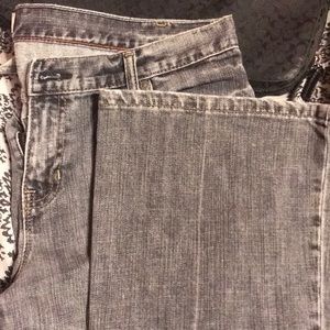 Black distressed gap denim